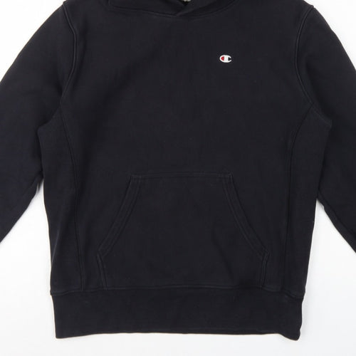 Champion Men’s Black M Reverse Weave Pullover Hoodie Logo Heavyweight