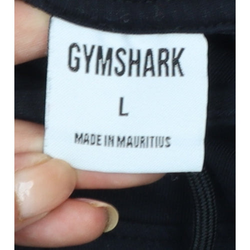 Gymshark Women Black L Pullover Hoodie Logo Raglan Gym Training