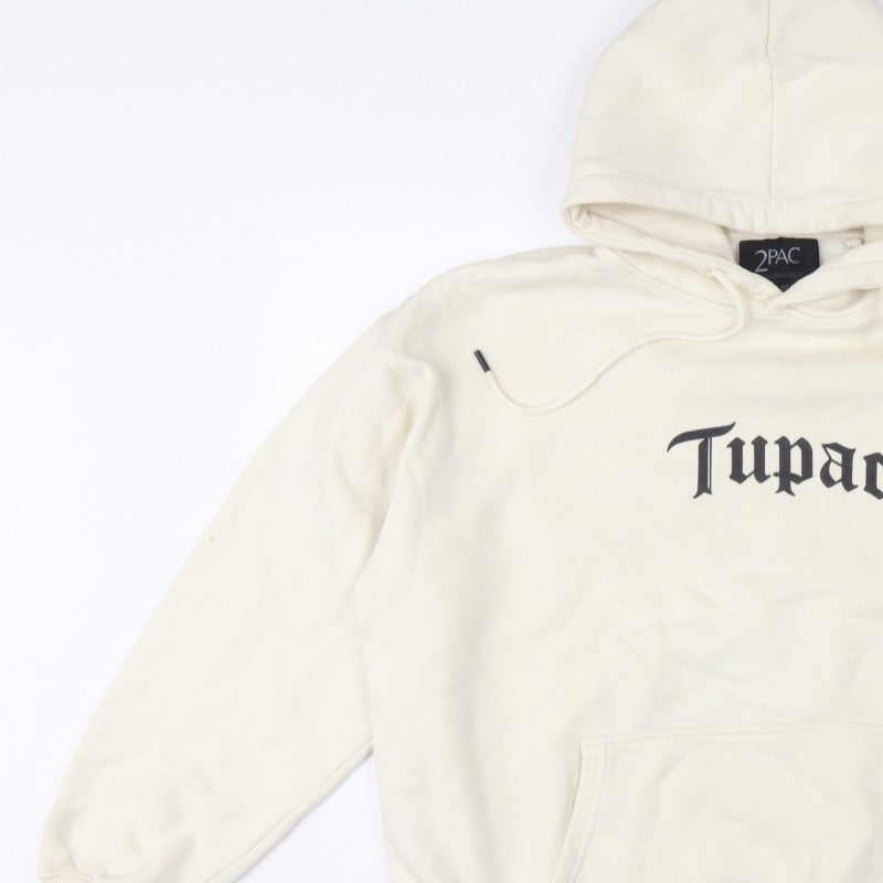 Additional view of Pull&Bear Women Ivory M 2Pac Graphic Print Pullover Hoodie