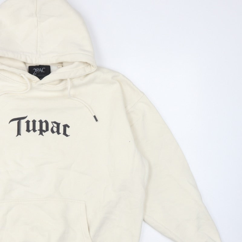 Additional view of Pull&Bear Women Ivory M 2Pac Graphic Print Pullover Hoodie