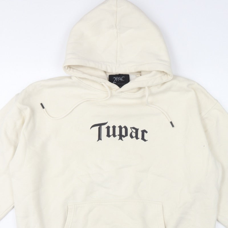 Additional view of Pull&Bear Women Ivory M 2Pac Graphic Print Pullover Hoodie