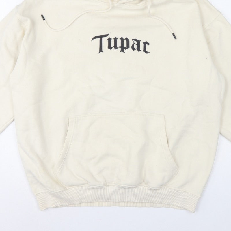 Additional view of Pull&Bear Women Ivory M 2Pac Graphic Print Pullover Hoodie