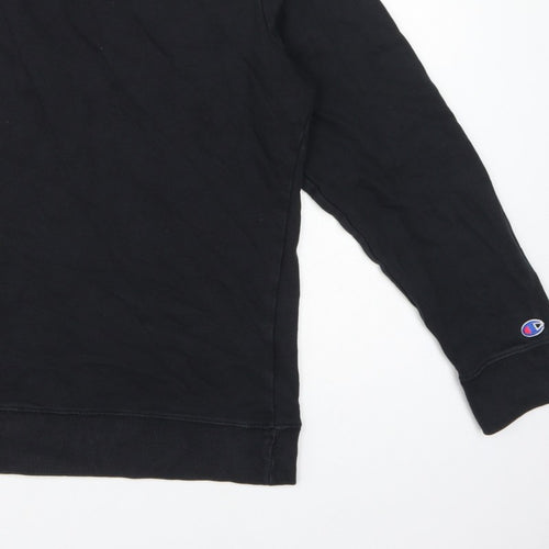 Champion Men Black L Crew Neck Pullover Sweatshirt Embroidered Logo
