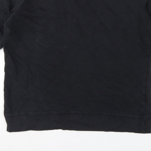 Champion Men Black L Crew Neck Pullover Sweatshirt Embroidered Logo