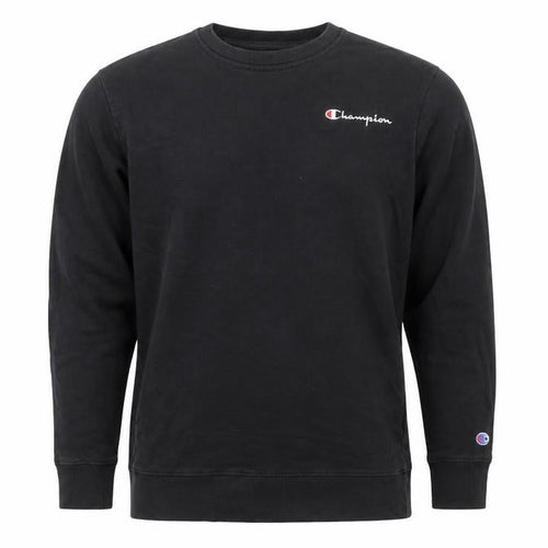 Champion Men Black L Crew Neck Pullover Sweatshirt Embroidered Logo