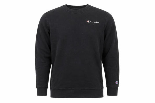 Champion Men Black L Crew Neck Pullover Sweatshirt Embroidered Logo