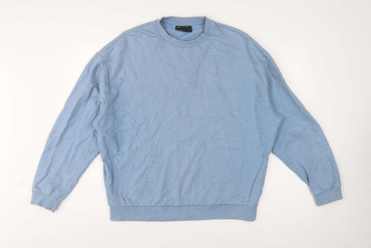 ASOS Design Men’s Blue M Relaxed Crew Neck Fleece Pullover Sweatshirt