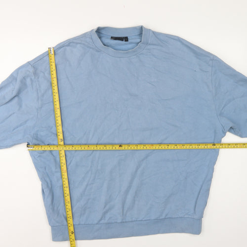 ASOS Design Men’s Blue M Relaxed Crew Neck Fleece Pullover Sweatshirt