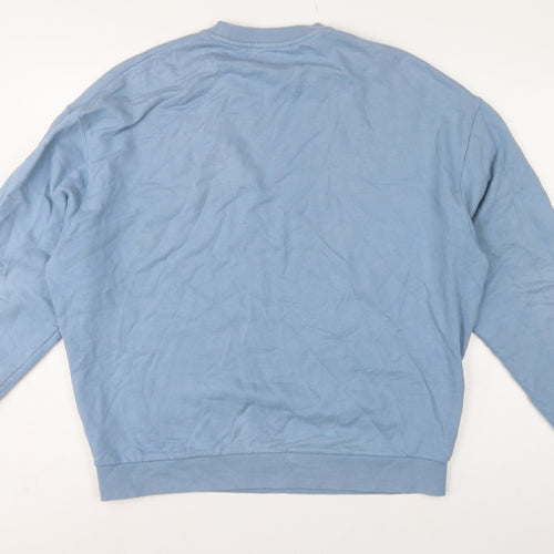 ASOS Design Men’s Blue M Relaxed Crew Neck Fleece Pullover Sweatshirt
