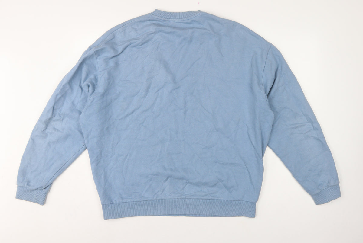 ASOS Design Men’s Blue M Relaxed Crew Neck Fleece Pullover Sweatshirt