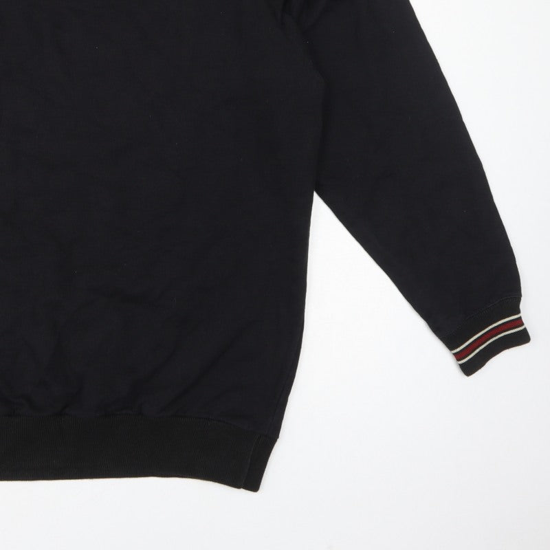 MOTO Men’s Black L Pullover Crew Neck Sweatshirt Striped Trim