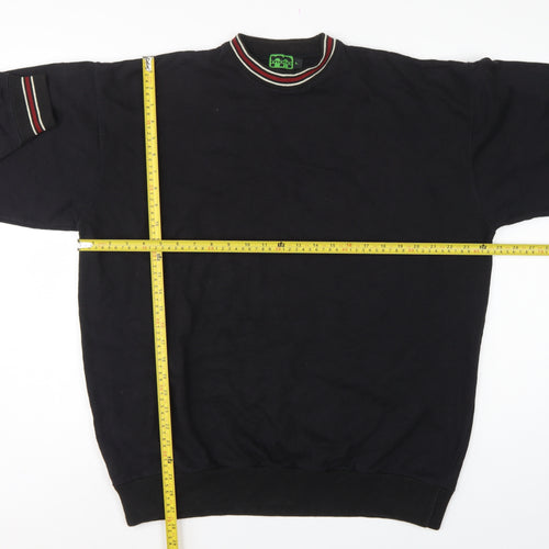 MOTO Men’s Black L Pullover Crew Neck Sweatshirt Striped Trim