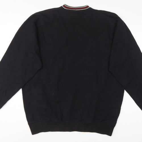 MOTO Men’s Black L Pullover Crew Neck Sweatshirt Striped Trim