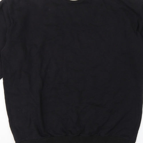 MOTO Men’s Black L Pullover Crew Neck Sweatshirt Striped Trim