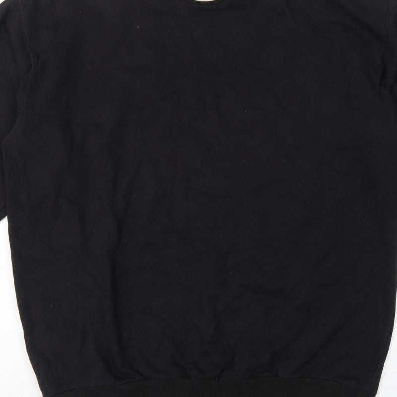 MOTO Men’s Black L Pullover Crew Neck Sweatshirt Striped Trim