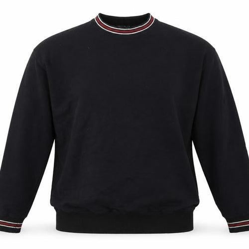MOTO Men’s Black L Pullover Crew Neck Sweatshirt Striped Trim