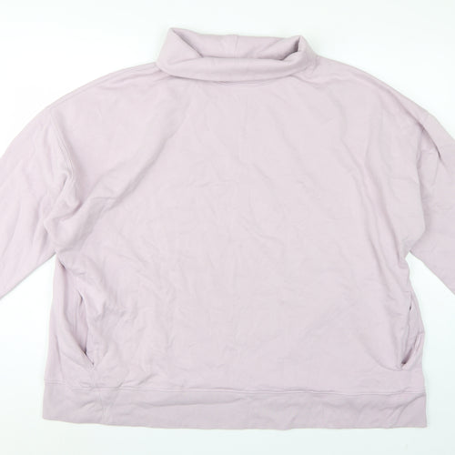 GAP Women Pink XL Oversized Cowl Neck Pullover Sweatshirt Pockets