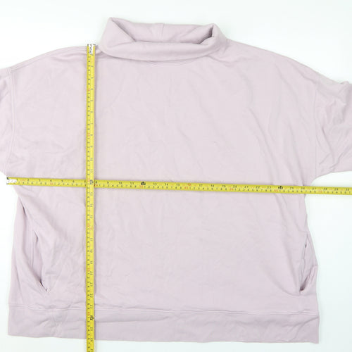 GAP Women Pink XL Oversized Cowl Neck Pullover Sweatshirt Pockets