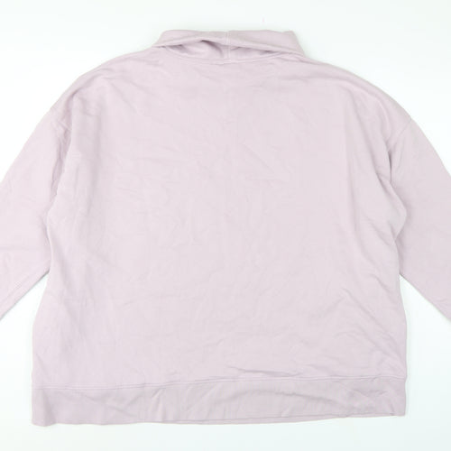 GAP Women Pink XL Oversized Cowl Neck Pullover Sweatshirt Pockets