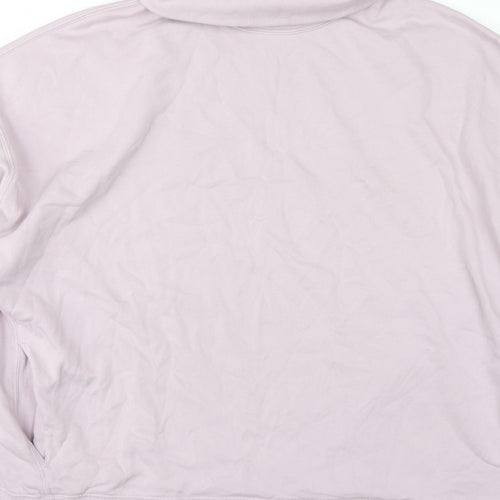 GAP Women Pink XL Oversized Cowl Neck Pullover Sweatshirt Pockets