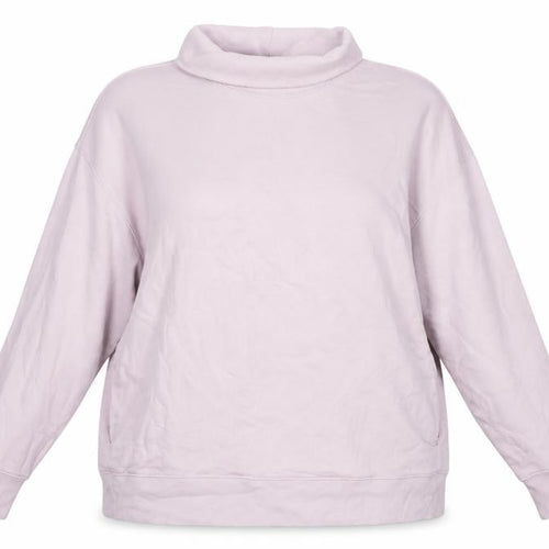 GAP Women Pink XL Oversized Cowl Neck Pullover Sweatshirt Pockets