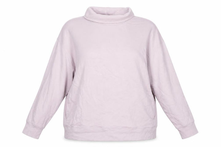 GAP Women Pink XL Oversized Cowl Neck Pullover Sweatshirt Pockets
