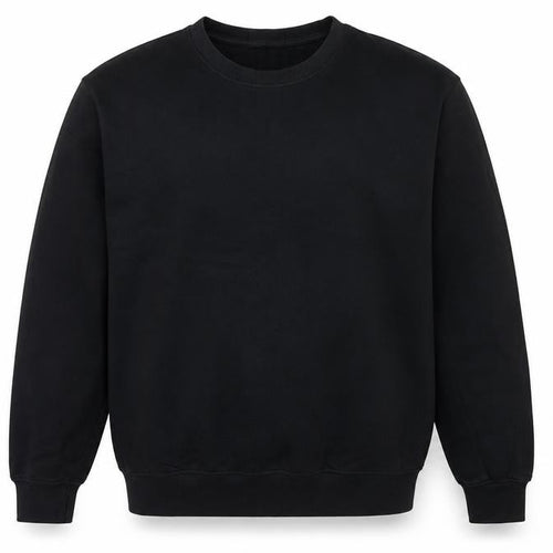 H&M Men Black L Relaxed Fit Crew Neck Pullover Sweatshirt