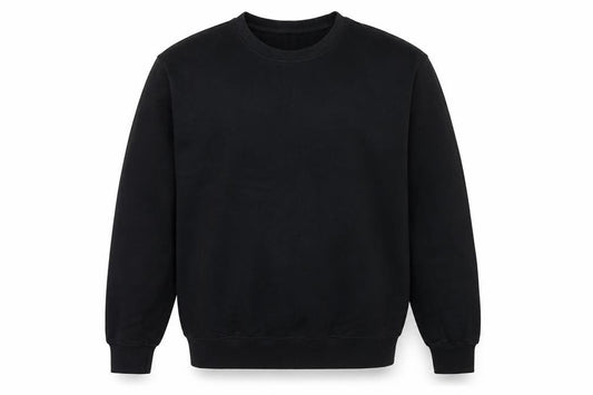 H&M Men Black L Relaxed Fit Crew Neck Pullover Sweatshirt