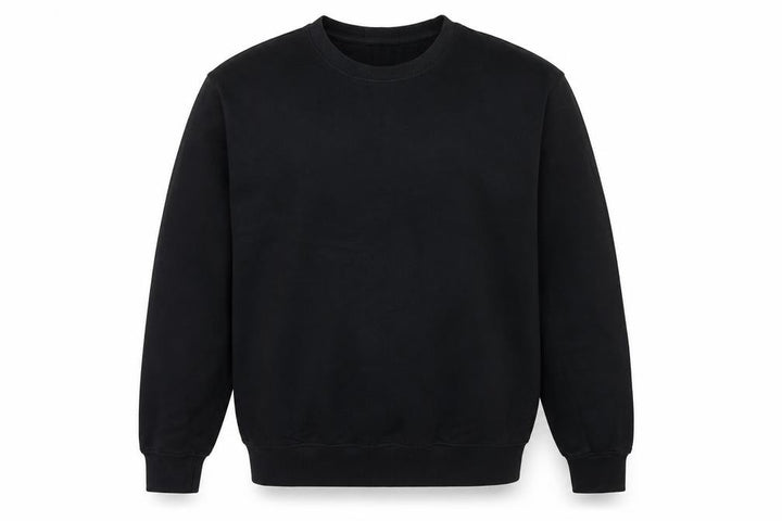 H&M Men Black L Relaxed Fit Crew Neck Pullover Sweatshirt