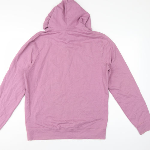 Next Men’s Pink M Pullover Hoodie Logo Cotton Blend Pockets