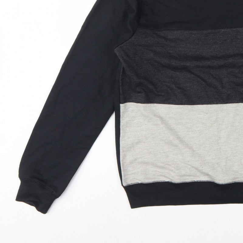 Additional view of ASTRUCT Men’s Black Grey Colour Block Pocket Crew Neck Sweatshirt L
