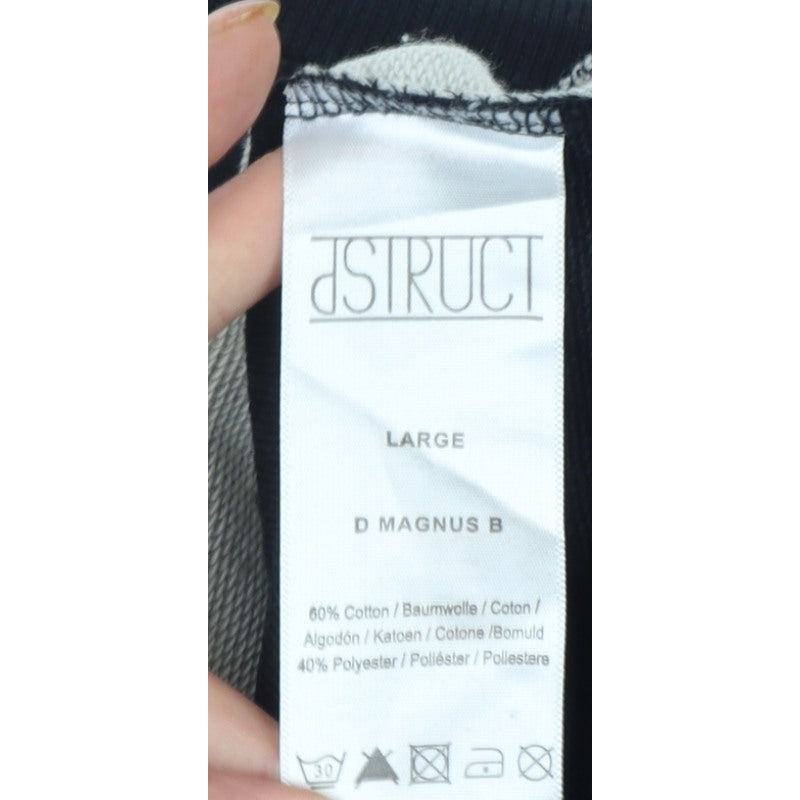 Additional view of ASTRUCT Men’s Black Grey Colour Block Pocket Crew Neck Sweatshirt L