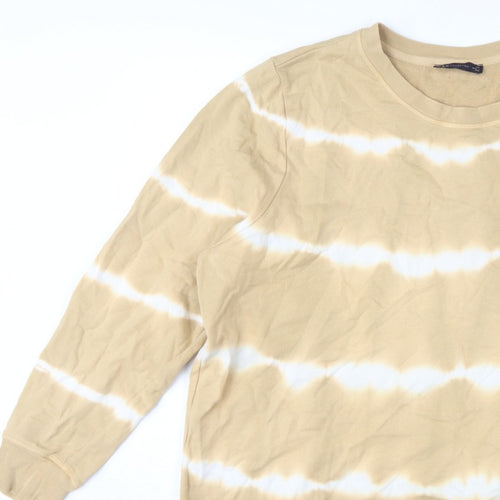 M&S Women Beige Tie Dye Cotton Sweatshirt UK 20 Pullover