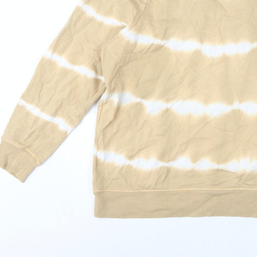 M&S Women Beige Tie Dye Cotton Sweatshirt UK 20 Pullover