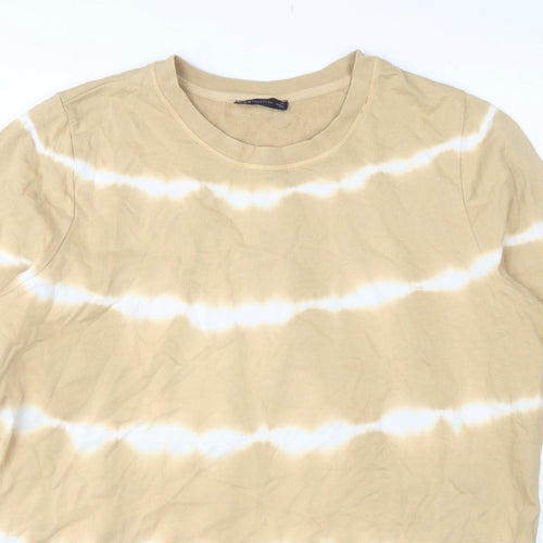 M&S Women Beige Tie Dye Cotton Sweatshirt UK 20 Pullover