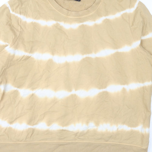 M&S Women Beige Tie Dye Cotton Sweatshirt UK 20 Pullover