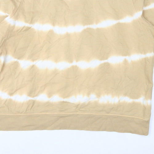 M&S Women Beige Tie Dye Cotton Sweatshirt UK 20 Pullover