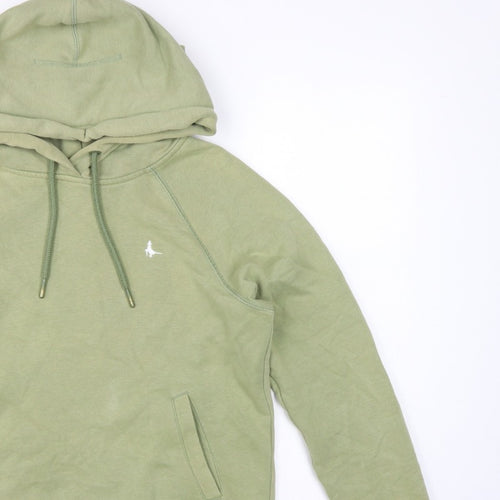 Jack Wills Women Green UK 10 Pullover Hoodie Logo Fleece