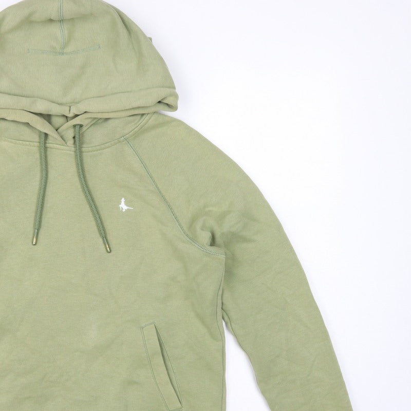 Jack Wills Women Green UK 10 Pullover Hoodie Logo Fleece