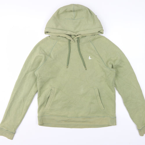 Jack Wills Women Green UK 10 Pullover Hoodie Logo Fleece