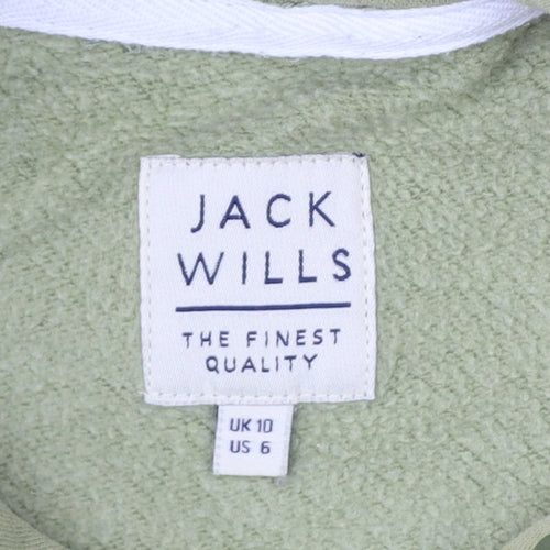 Jack Wills Women Green UK 10 Pullover Hoodie Logo Fleece