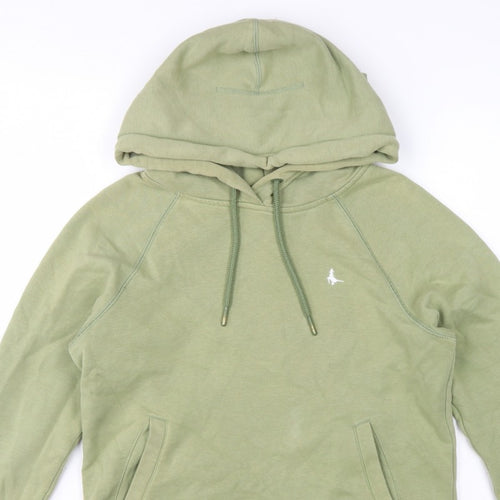 Jack Wills Women Green UK 10 Pullover Hoodie Logo Fleece