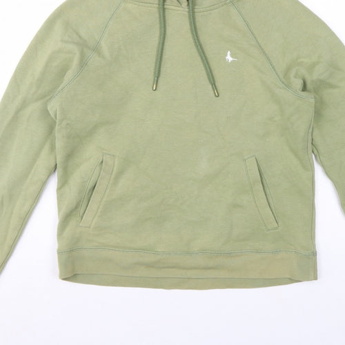 Jack Wills Women Green UK 10 Pullover Hoodie Logo Fleece