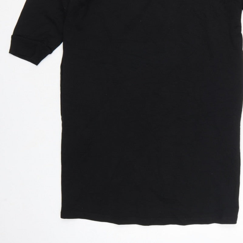 Additional view of Oliver Bonas Women Black Leopard Panel Jumper Dress, size S