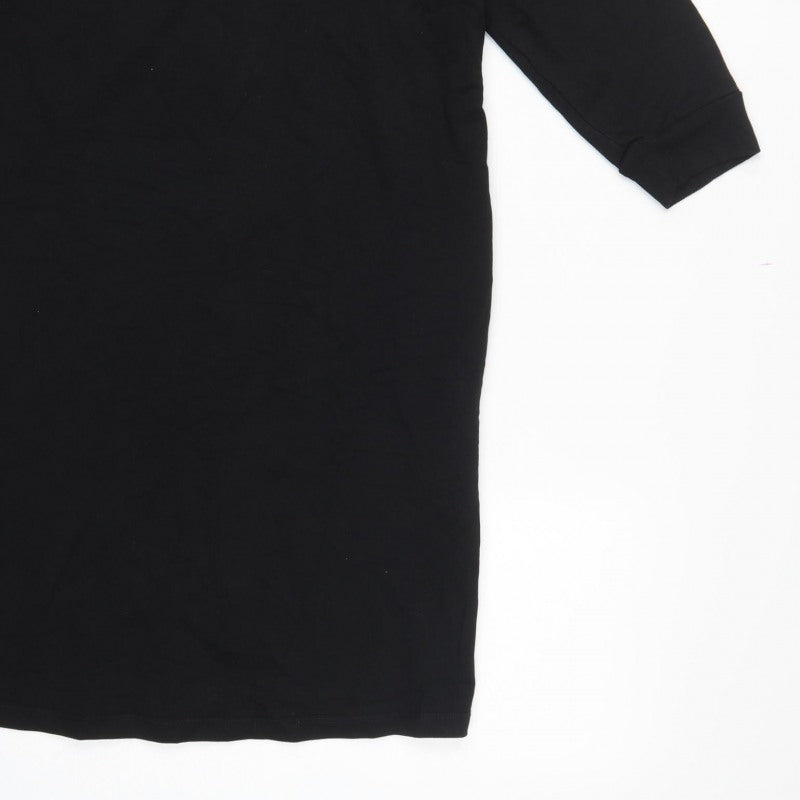 Additional view of Oliver Bonas Women Black Leopard Panel Jumper Dress, size S