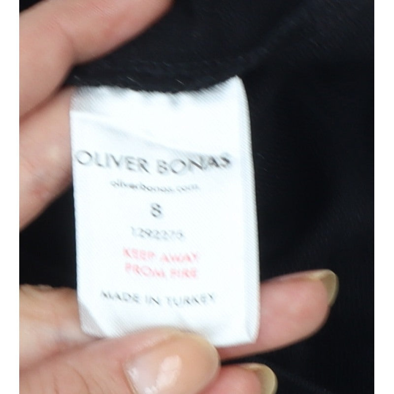 Additional view of Oliver Bonas Women Black Leopard Panel Jumper Dress, size S