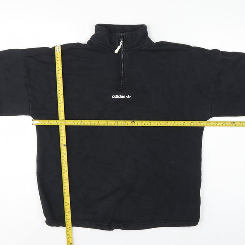 Adidas Women’s Black UK 10 S 1/4 Zip Logo Pullover Sweatshirt