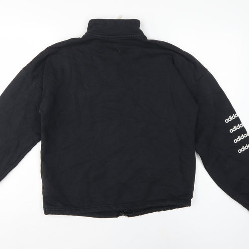 Adidas Women’s Black UK 10 S 1/4 Zip Logo Pullover Sweatshirt