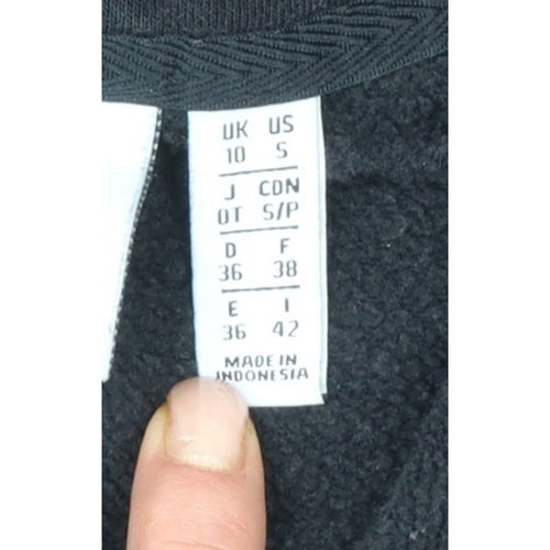 Adidas Women’s Black UK 10 S 1/4 Zip Logo Pullover Sweatshirt