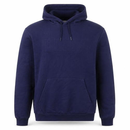 Puma Men’s Blue L Pullover Hoodie Fleece Logo Pocket